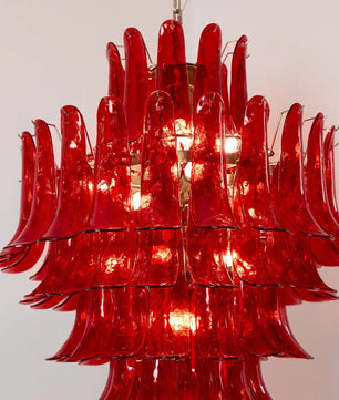 Murano Crimson Cascade Chandelier