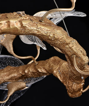 Swallow Chandelier – Modern Gold Ring LED Ceiling Light for Dining Room & Foyer