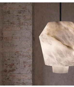Volterra Alabaster Cylindrical Suspension