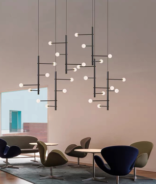 Orbit Cascade Multi-Globe Chandelier