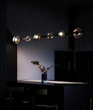 Brass Bar Glass Chandelier