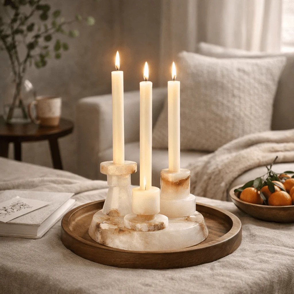 Aosta Stepped Marble Votive