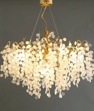 Shiro Noda Round Chandelier – Modern Brass & Glass Globe Ceiling Light for Dining Room