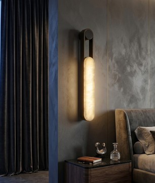Minimalist Oblong Alabaster Wall Lamp
