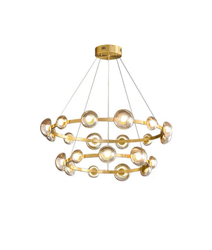 Brass Bar Glass Chandelier