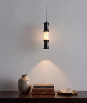 Tallo Alabaster Bamboo Pendant Light