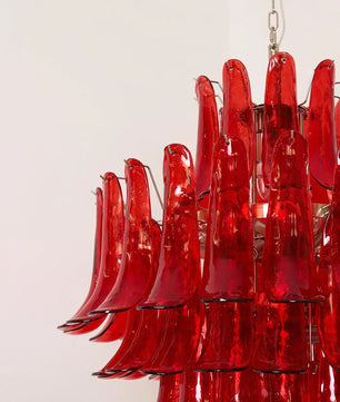 Murano Crimson Cascade Chandelier