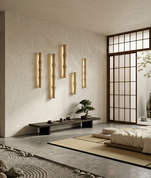 Bamboo Travertine Sconce