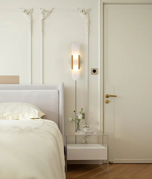 Geometric Harmony Alabaster Plug In Wall Lamp