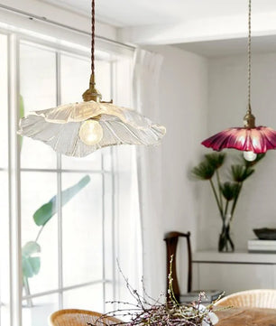 Tiffany Lotus Glass Pendant Light for Living Room S08