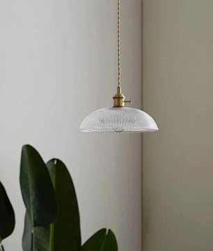 Vintage Copper Bowl Glass Pendant Light S121