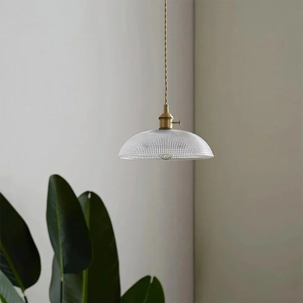 Vintage Copper Bowl Glass Pendant Light S121