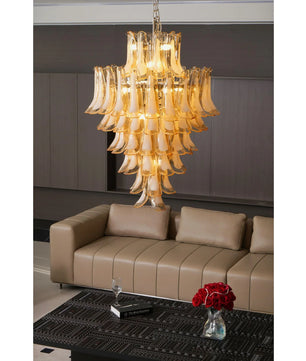 Amber Cloud Murano Glass Petals Chandelier