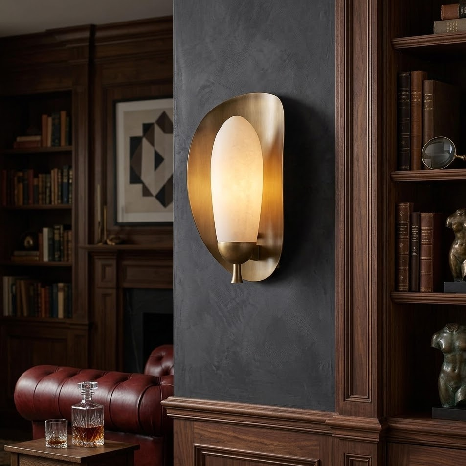 Lunette Alabaster Wall Sconce