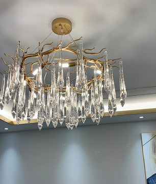 Teardrop Round Crystal Chandelier