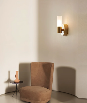 Twin Cylinder Brass Wall Sconce