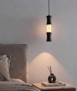 Tallo Alabaster Bamboo Pendant Light