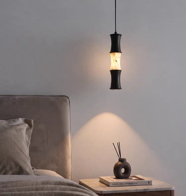 Tallo Alabaster Bamboo Pendant Light