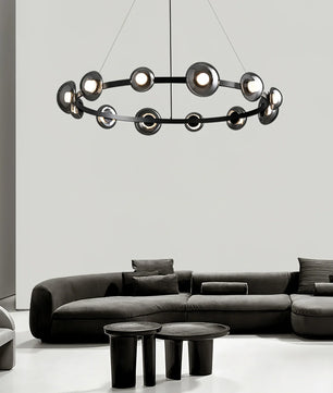 Brass Bar Glass Chandelier