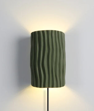 Pleated Resin Plug In Wall Lamp