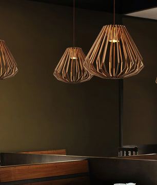 Wood Cage Pendant Lamp