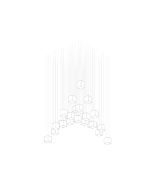 Square Multi Crystal Chandelier
