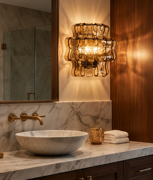 Onda Smoked Glass Wall Sconce