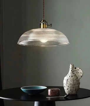Vintage Copper Bowl Glass Pendant Light S121