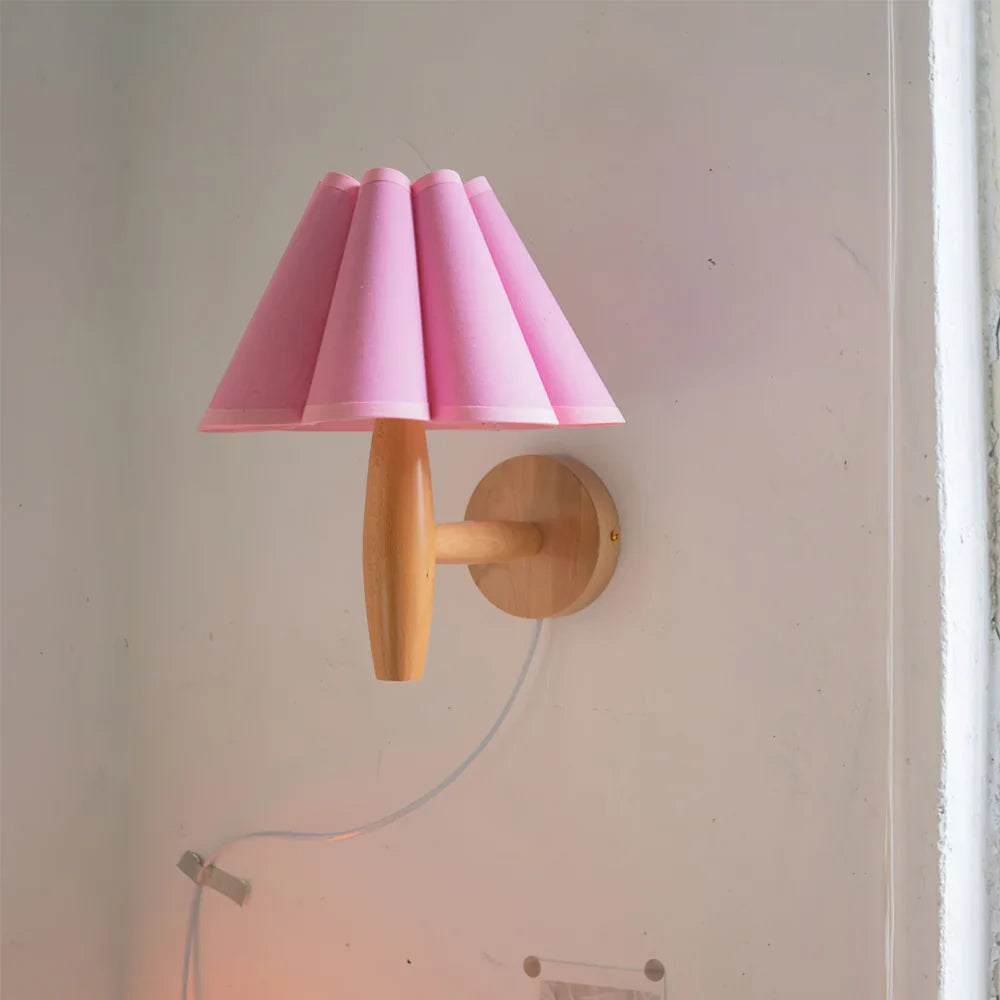 Vintage Fluted Plug In Wall Lamp