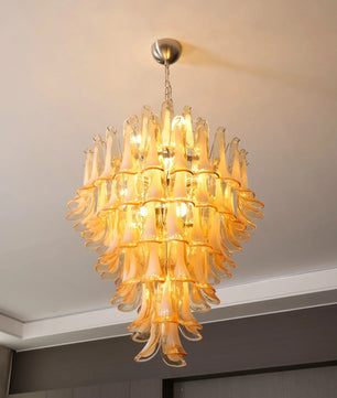 Amber Cloud Murano Glass Petals Chandelier