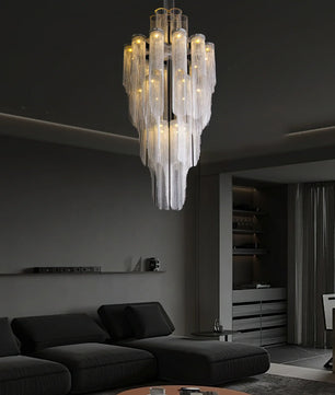 Cascade Silver Chandelier