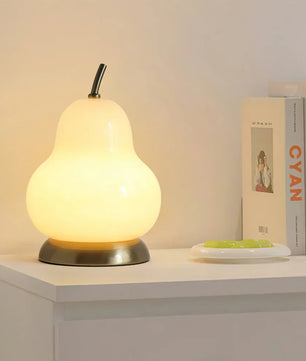 Pear Glass Built-in Battery Table Lamp