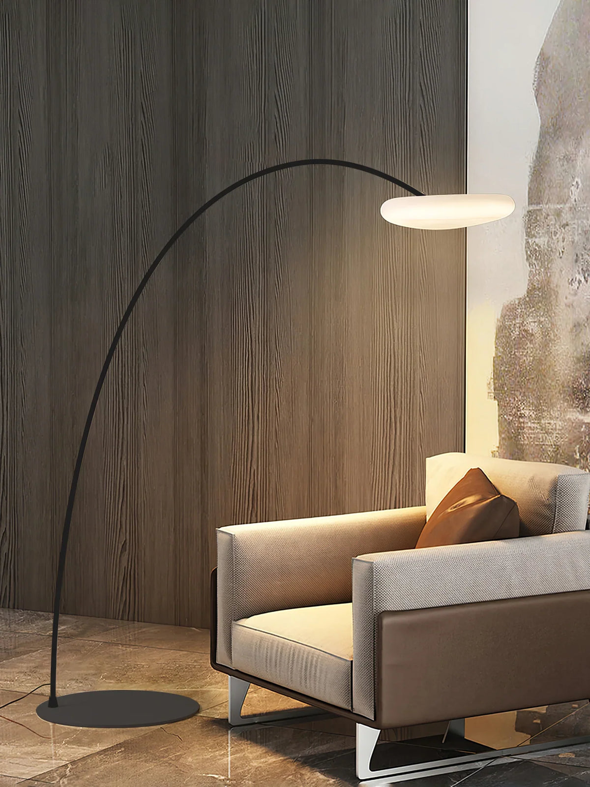 Mr Magoo Floor Lamp – Modern Minimalist Tall Standing Lamp for Living Room, Black & White