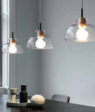 Modern Water Ripple Transparent Glass Pendant Lamp M16