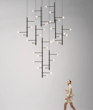 Orbit Cascade Multi-Globe Chandelier