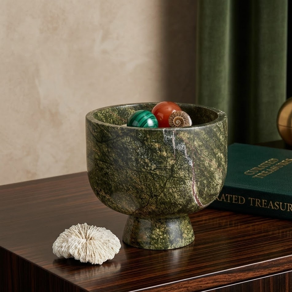 The Verde Guatemala Marble Centerpiece Bowl