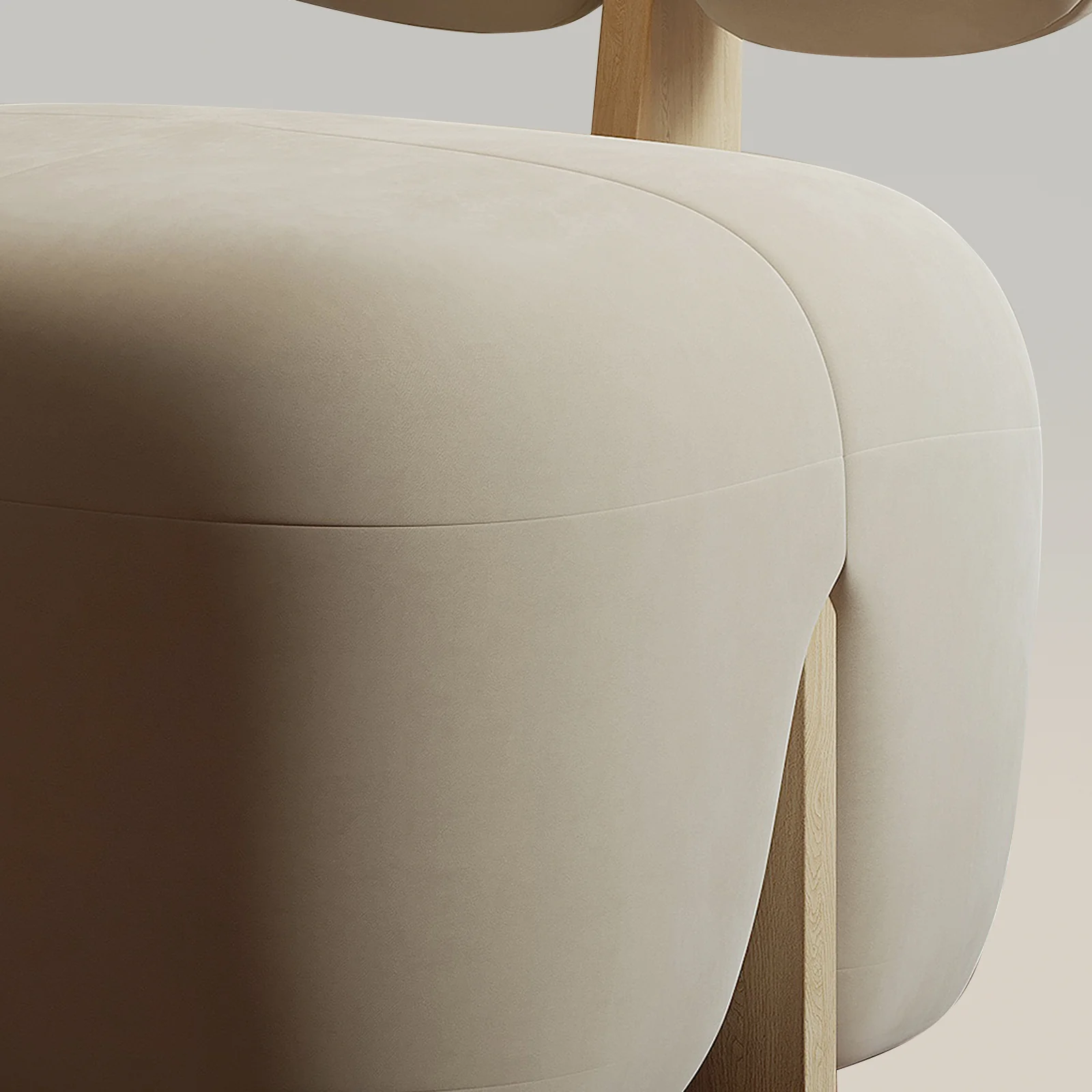 Minimalist Wabi-sabi Cream Sofa Chair