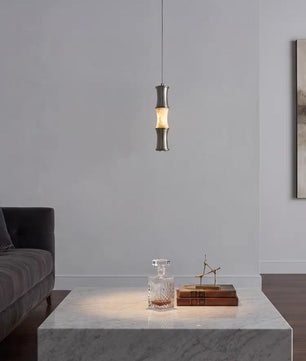 Tallo Alabaster Bamboo Pendant Light