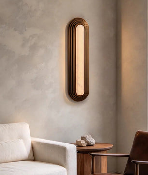 Strata Alabaster Bronze Wall Sconce