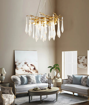 Teardrop Round Crystal Chandelier