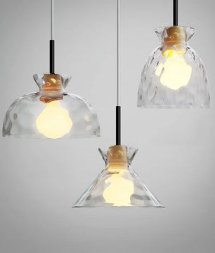 Modern Water Ripple Transparent Glass Pendant Lamp M16