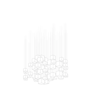 Square Multi Crystal Chandelier