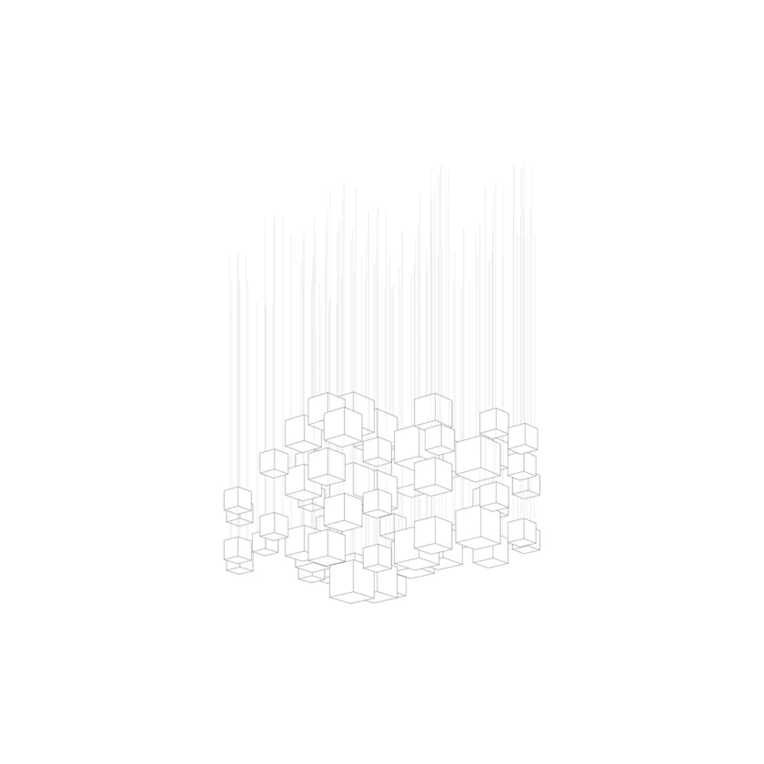 Square Multi Crystal Chandelier