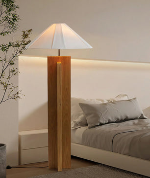 Meridian Crossbase Wood Floor Lamp