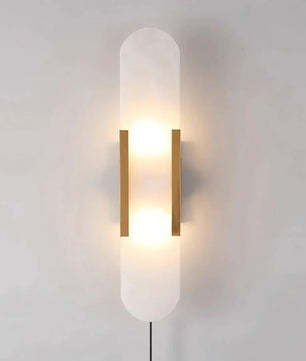 Geometric Harmony Alabaster Plug In Wall Lamp