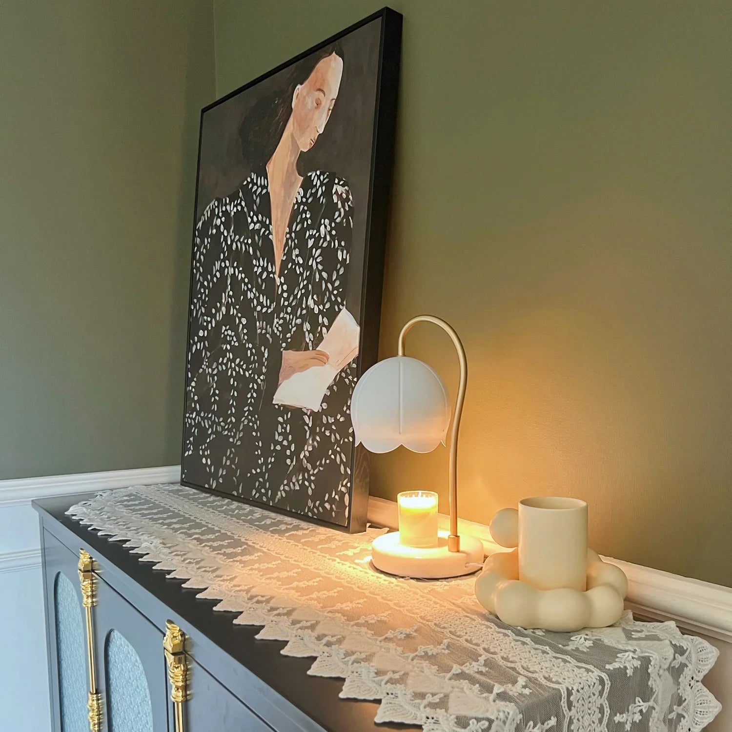 Flower Candle Warmer Lamp