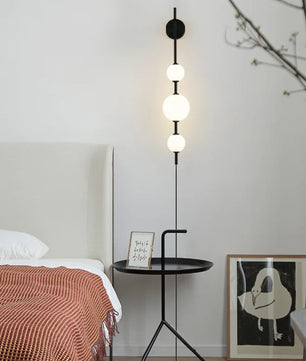 Vertical Globe Plug In Wall Lamp