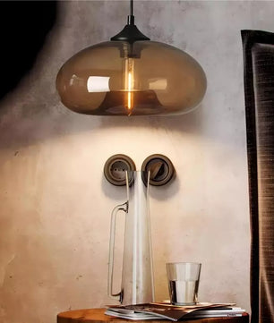 Doughnut glass pendant light
