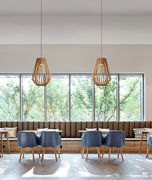 Wood Cage Pendant Lamp
