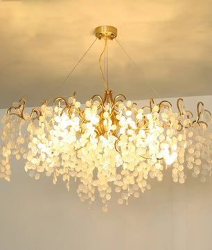 Shiro Noda Round Chandelier – Modern Brass & Glass Globe Ceiling Light for Dining Room